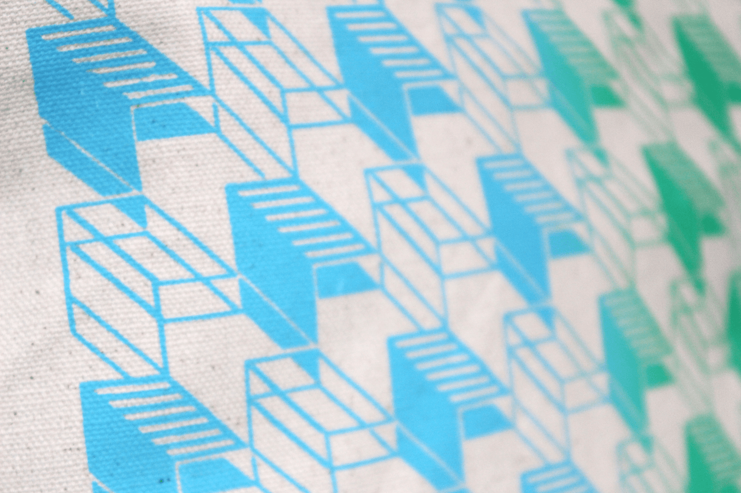 Green-Blue Design Organic Cotton Handbag