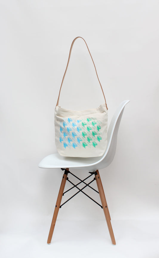 Green-Blue Design Organic Cotton Handbag