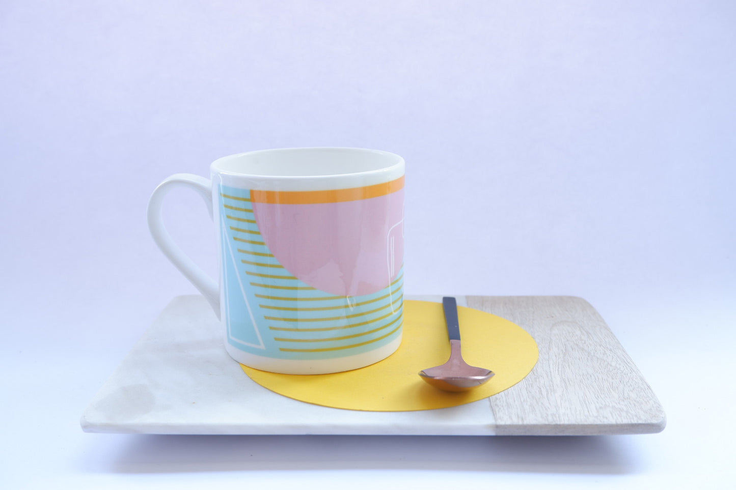 Blue Bone China Mug - Abstract Painting Collection