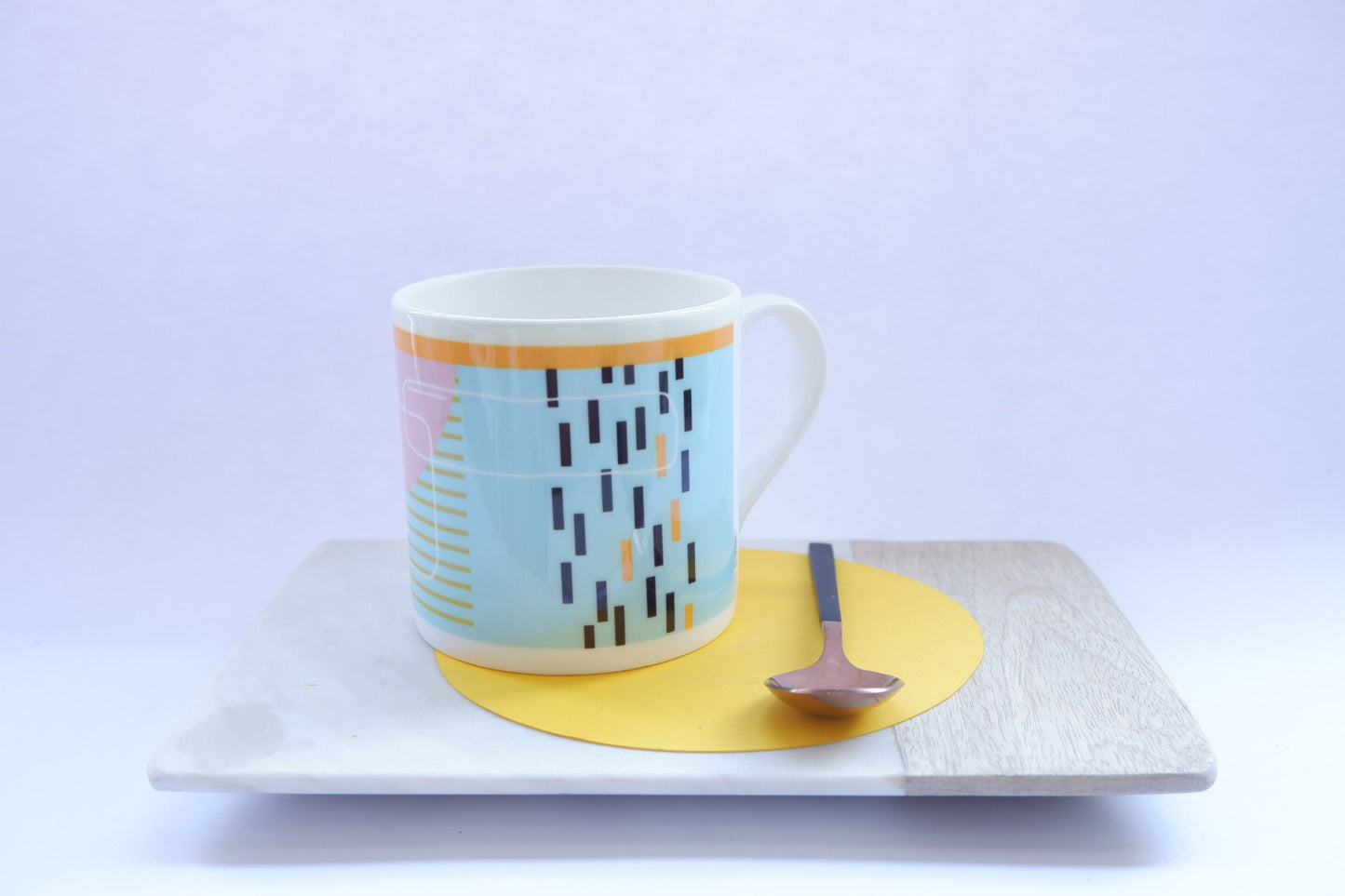 Blue Bone China Mug - Abstract Painting Collection