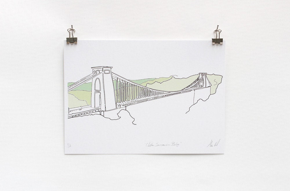Bristol Clifton Suspension Bridge digital Print wall art