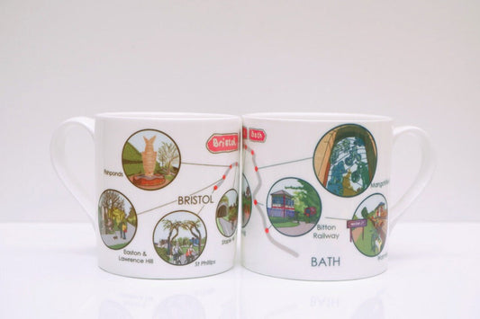 Bristol to Bath cycle path Bone China Mug | Bristol Mug | Bath mug | bone china mug | cycling mug | bike mug