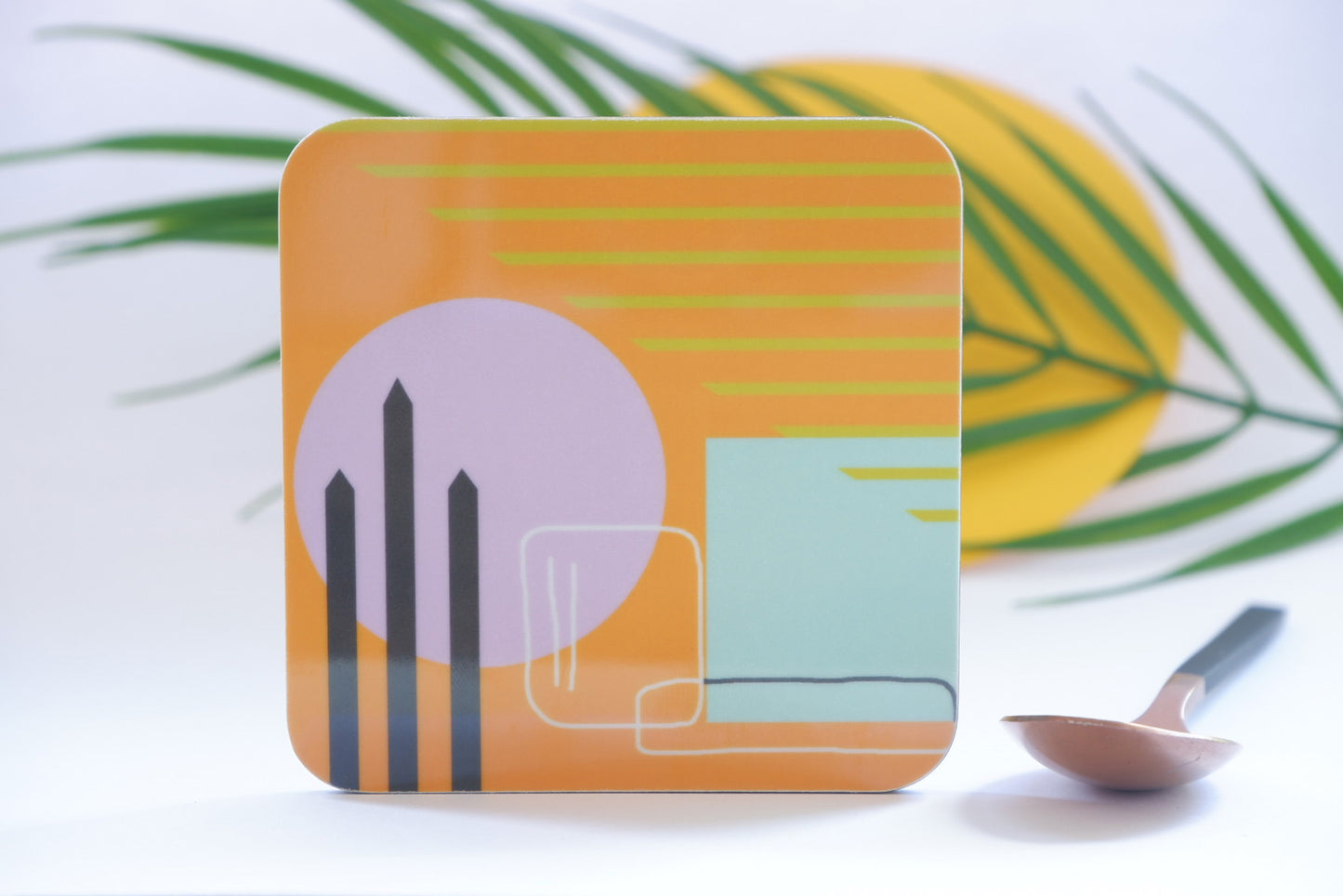 Orange Bone China Mug - Abstract Painting Collection