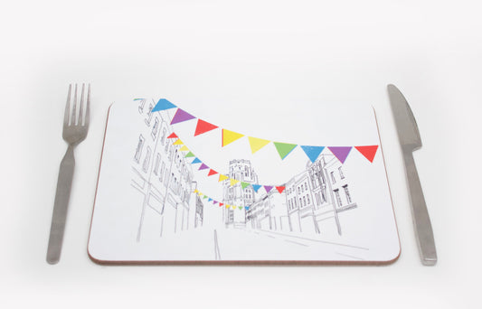 Park Street, Bistol colourful Bunting Placemat