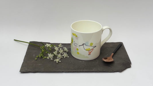 Red Shank Song Bone China Mug