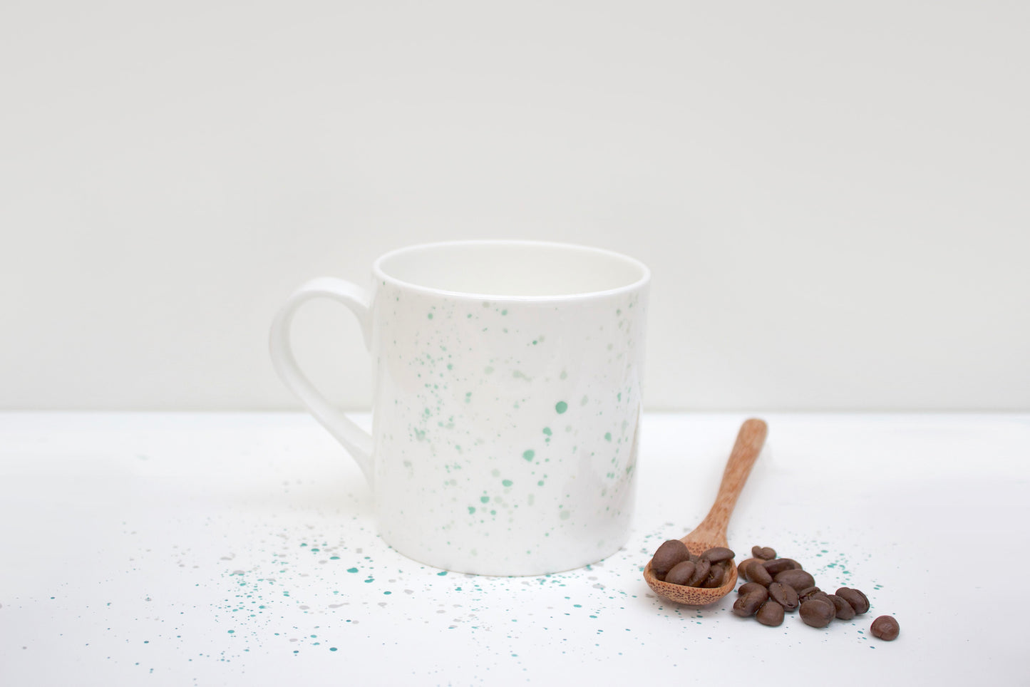 Teal Splatter Bone China Mug