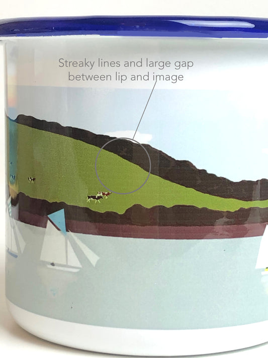 Seconds Boats enamel mug