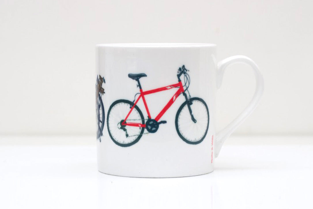 Three Bikes Bone China Mug
