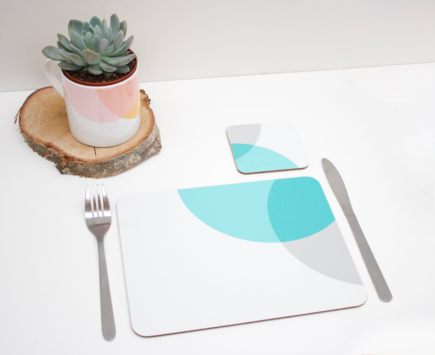 Teal|Grey Dip Coaster