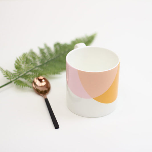 Orange|Pink Dip bone china mug