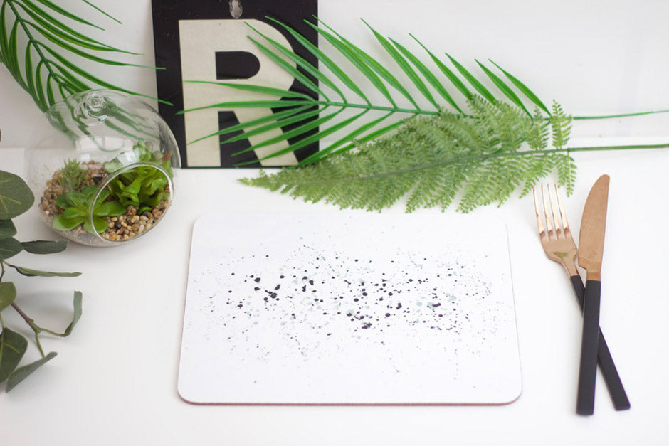 Black Splatter Placemat