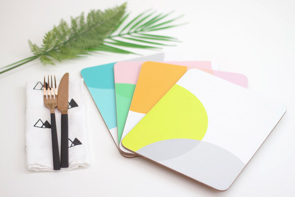 Lime|Grey Dip Placemat