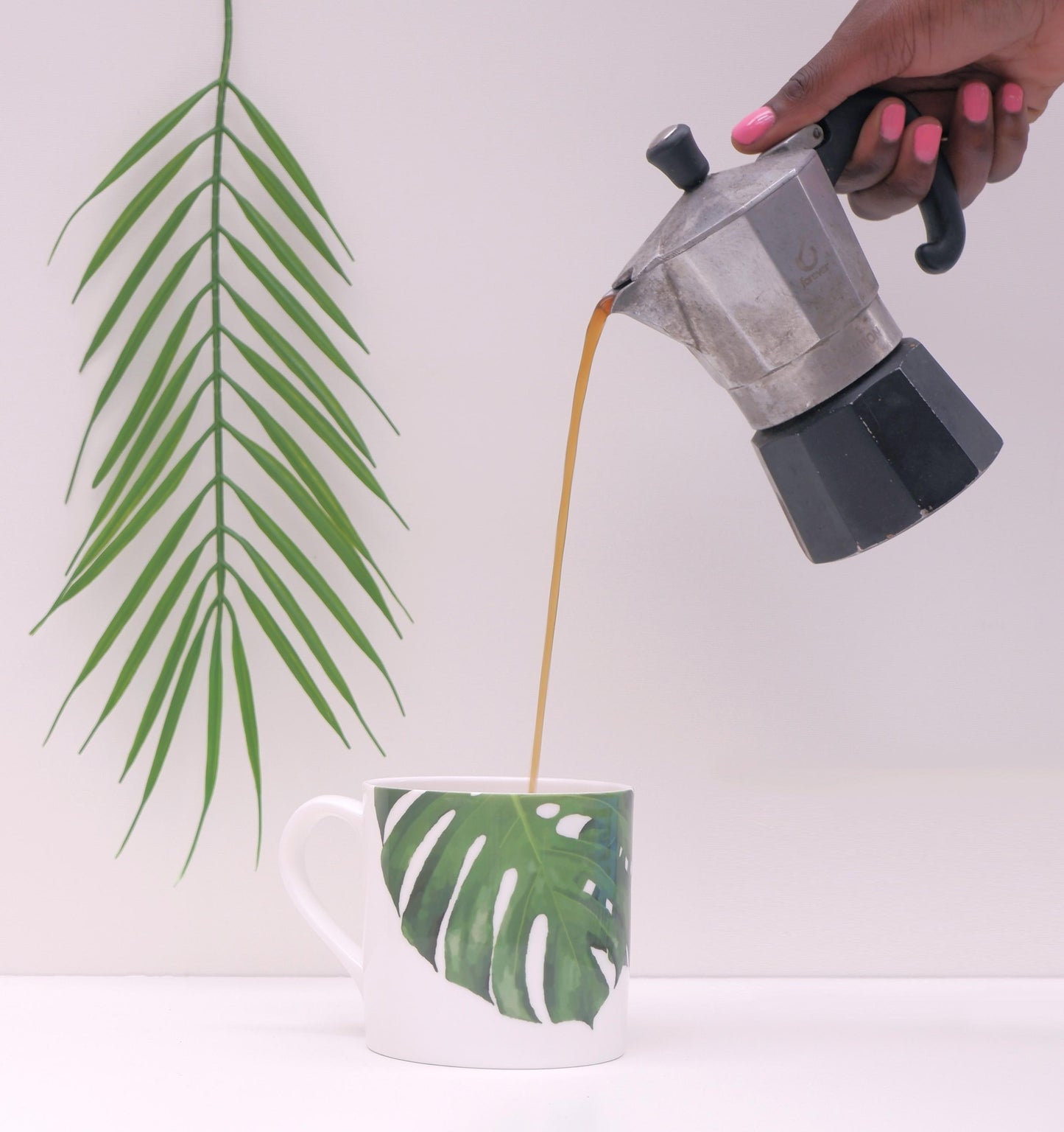 Set of Tropical Leaf Mugs