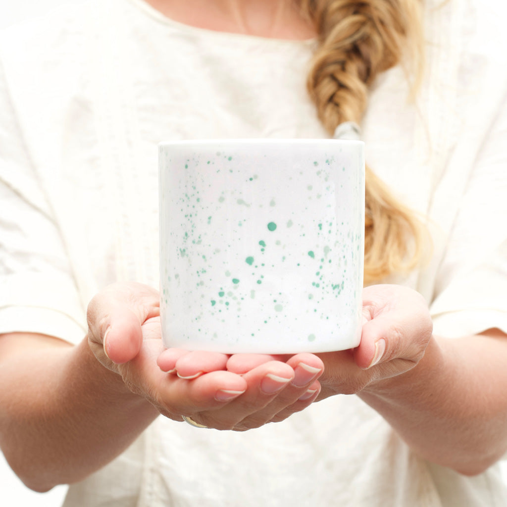Teal Splatter Bone China Mug