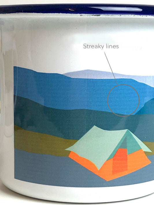 Seconds Tent enamel mug