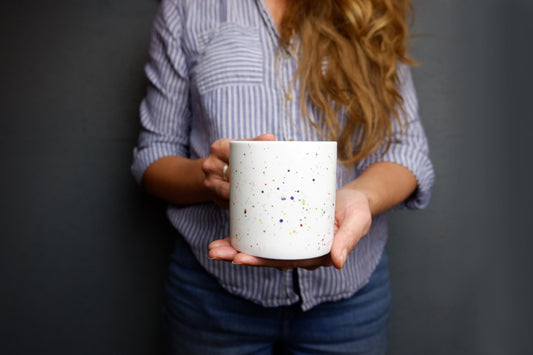 Multicoloured Splatter Bone China Mug