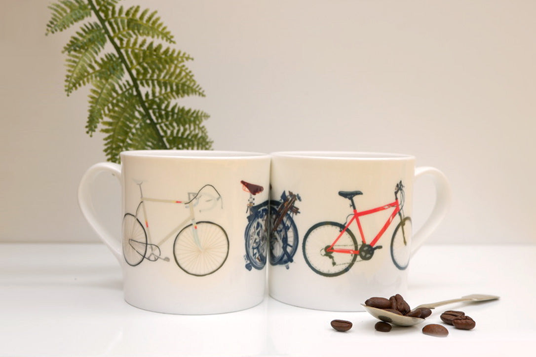 Three Bikes Bone China Mug
