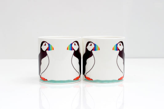Puffins in Love Bone China Mug