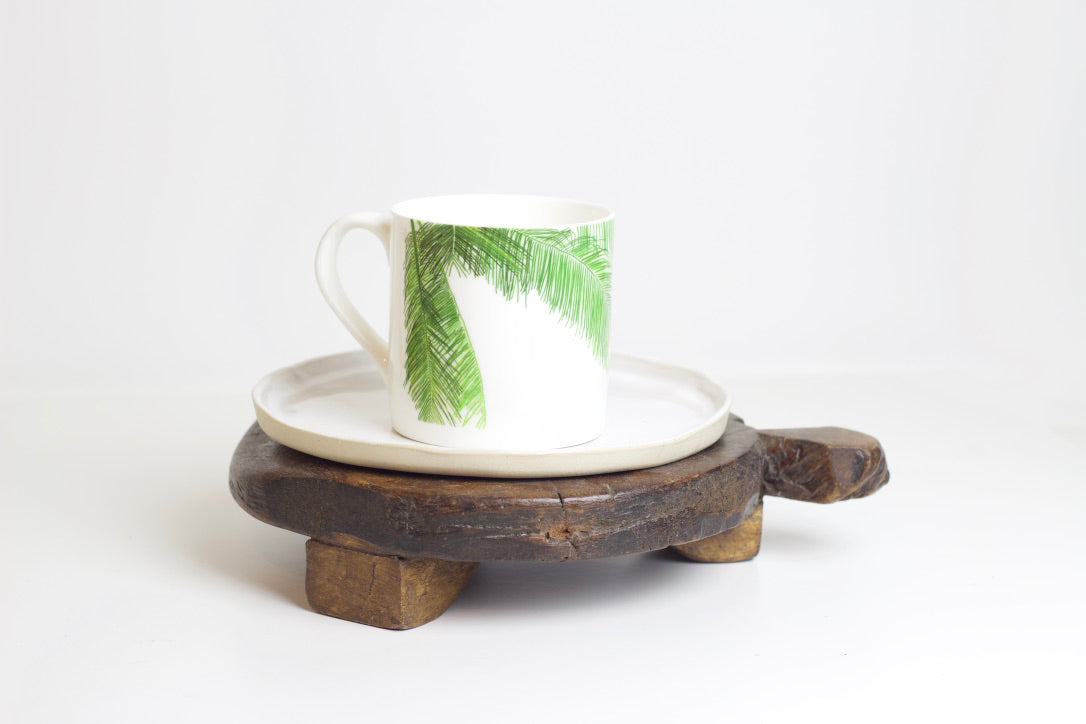 Palm Leaf Bone China Mug