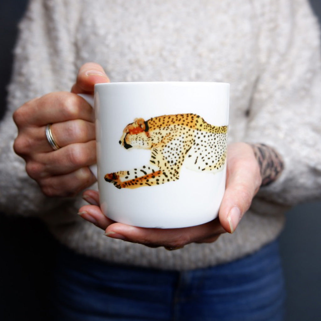 Cheetah Bone China Mug