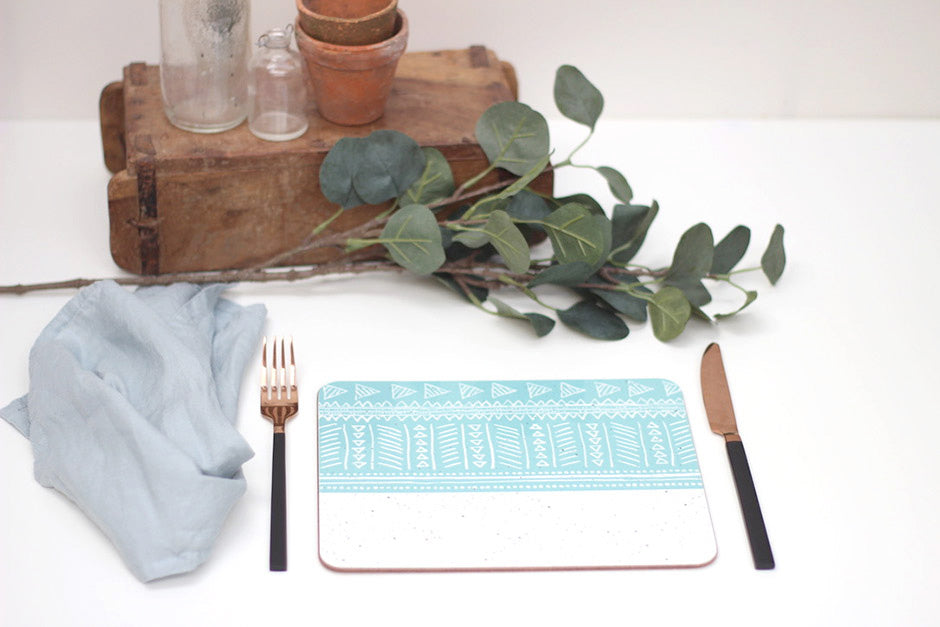 Set of Sgraffito Style Placemats