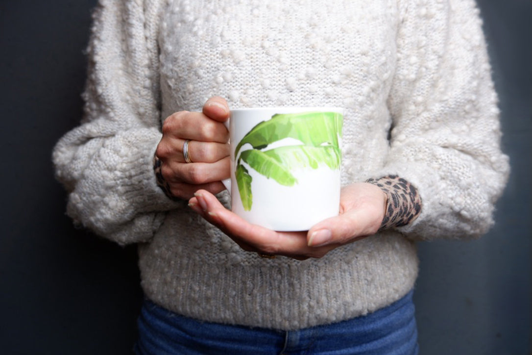 Banana Leaf Bone China Mug