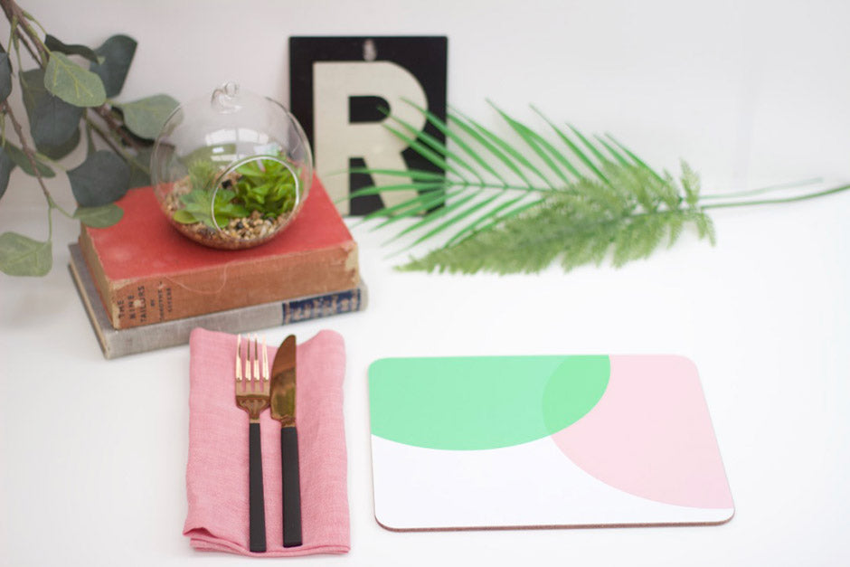 Pink|Green Dip Placemat