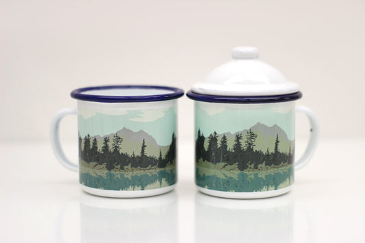 Weekend Explorer | Lake & Forest Enamel Mug With Lid