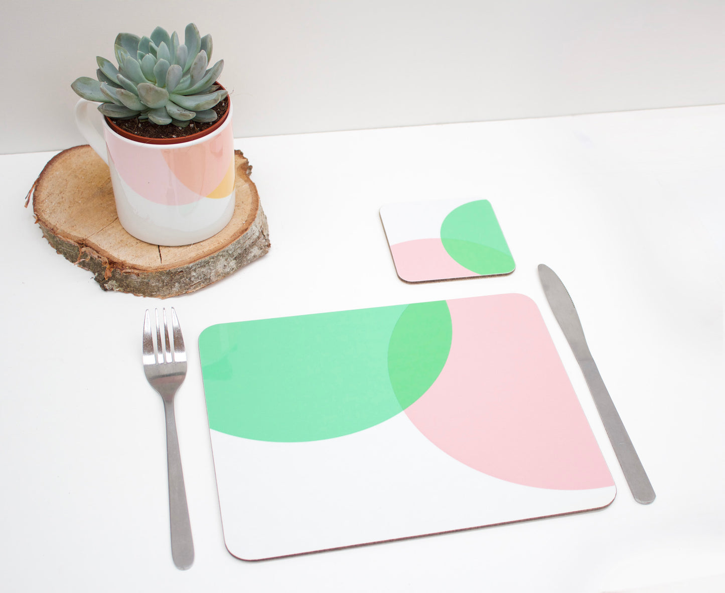 Pink|Green Dip Coaster