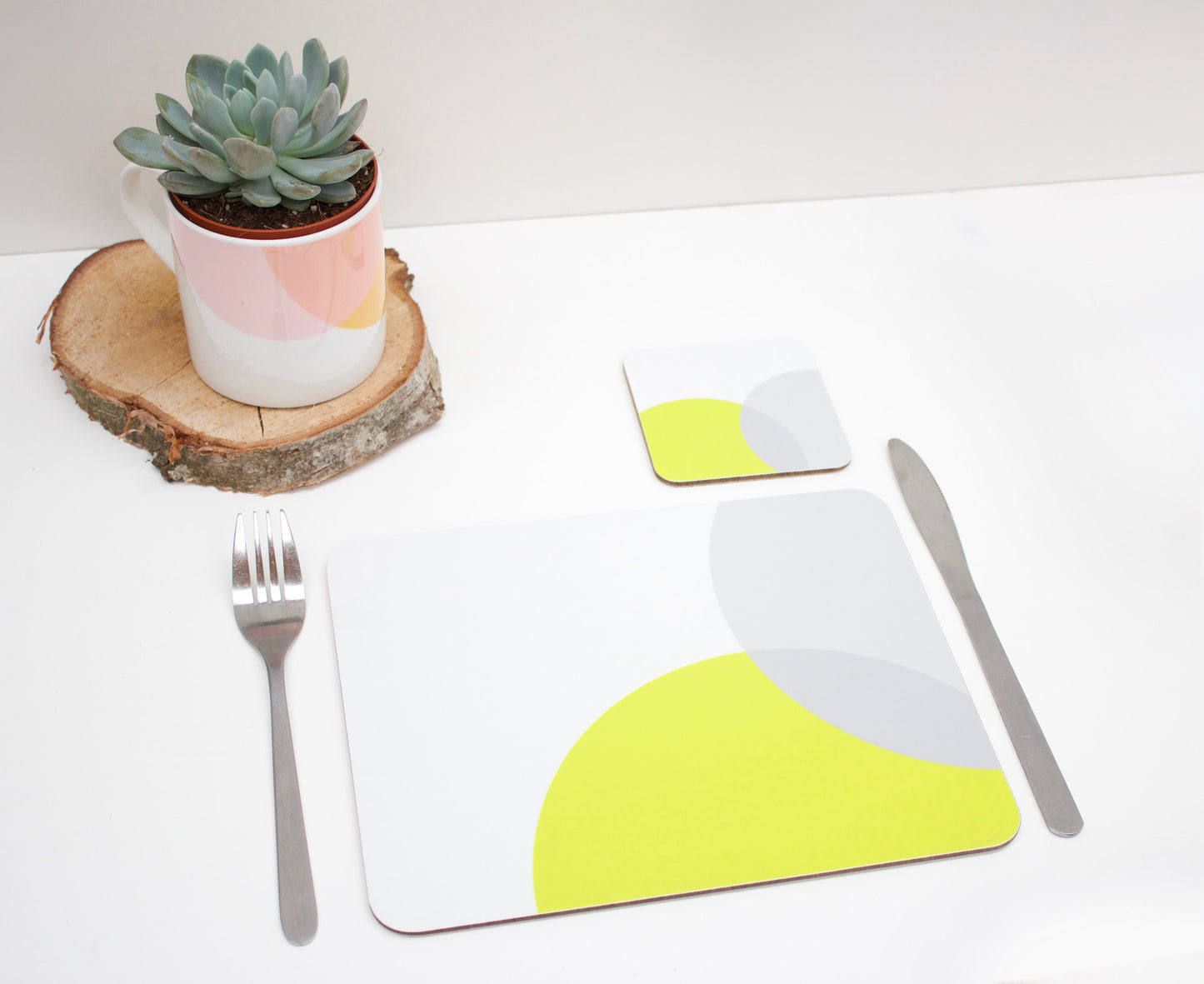 Lime|Grey Dip Coaster