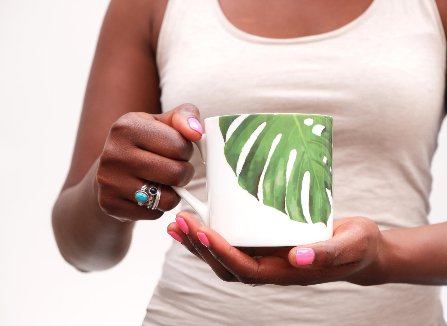 Set of Tropical Leaf Mugs