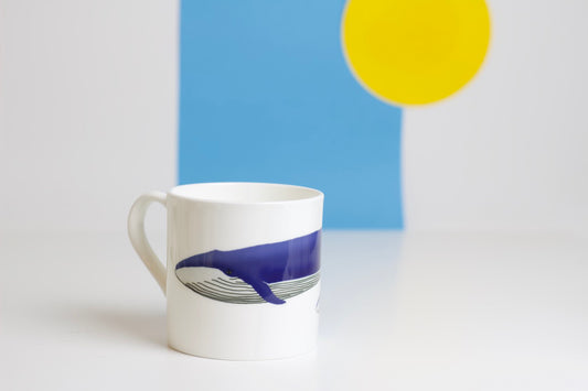 Blue Whales Bone China Mug