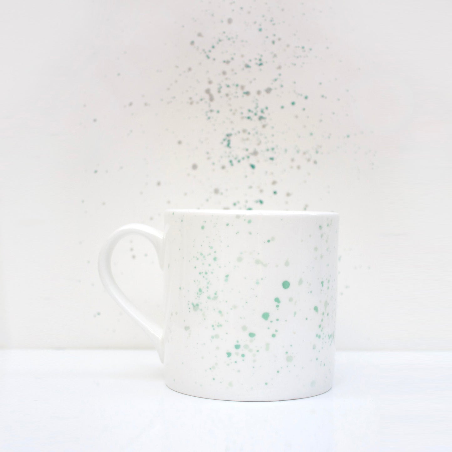 Teal Splatter Bone China Mug