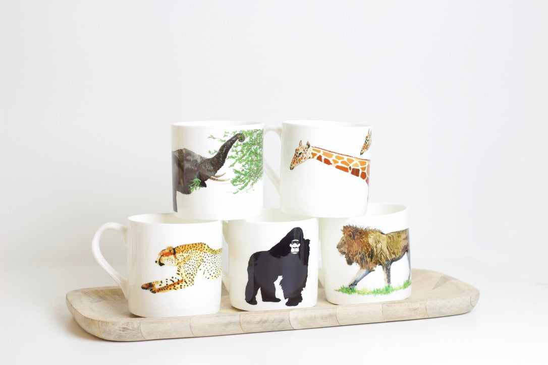 Set of African Animal Bone China Mugs – rolfeandwills