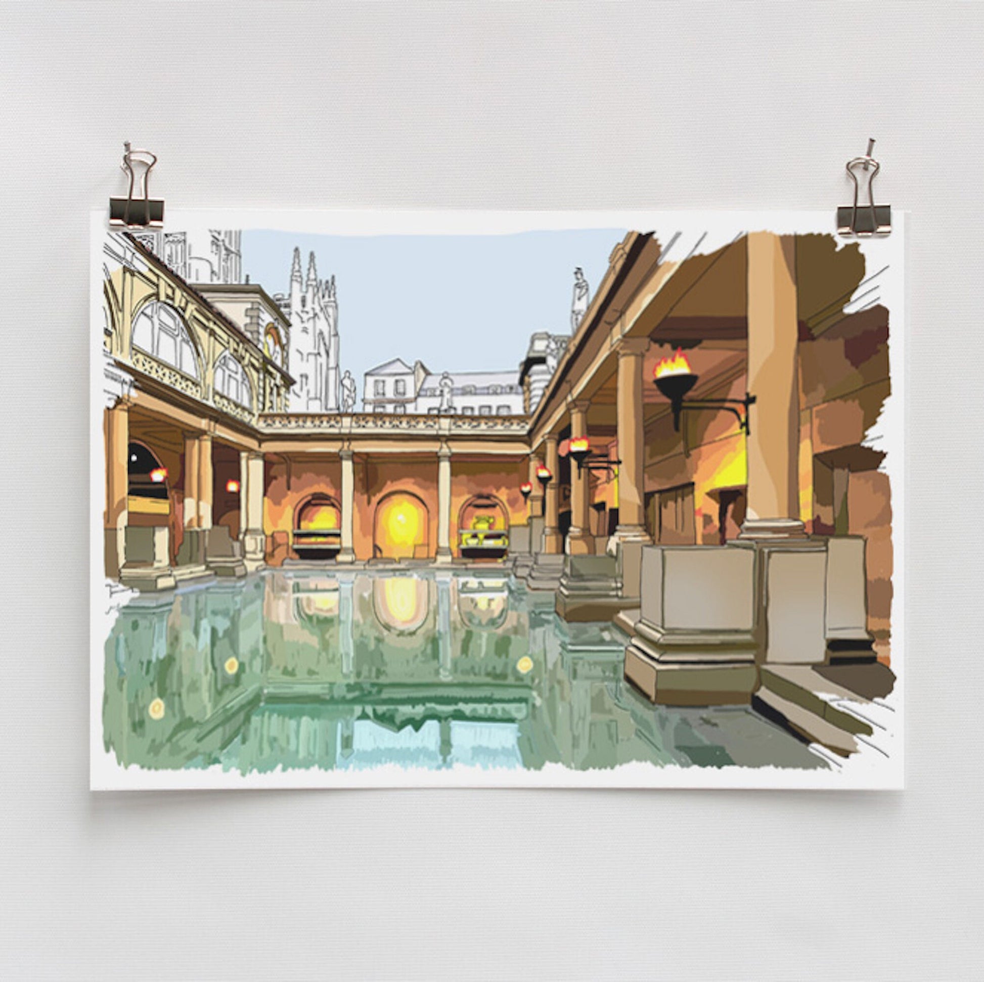 Bath Roman Bath Digital Print