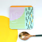 Abstract painting design coaster - Blue