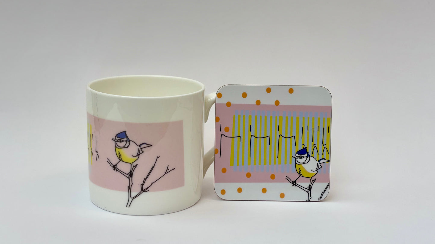Blue Tit Bird Song Coaster