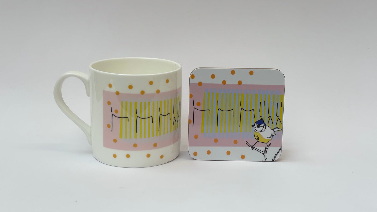 Blue Tit Bird Song Coaster