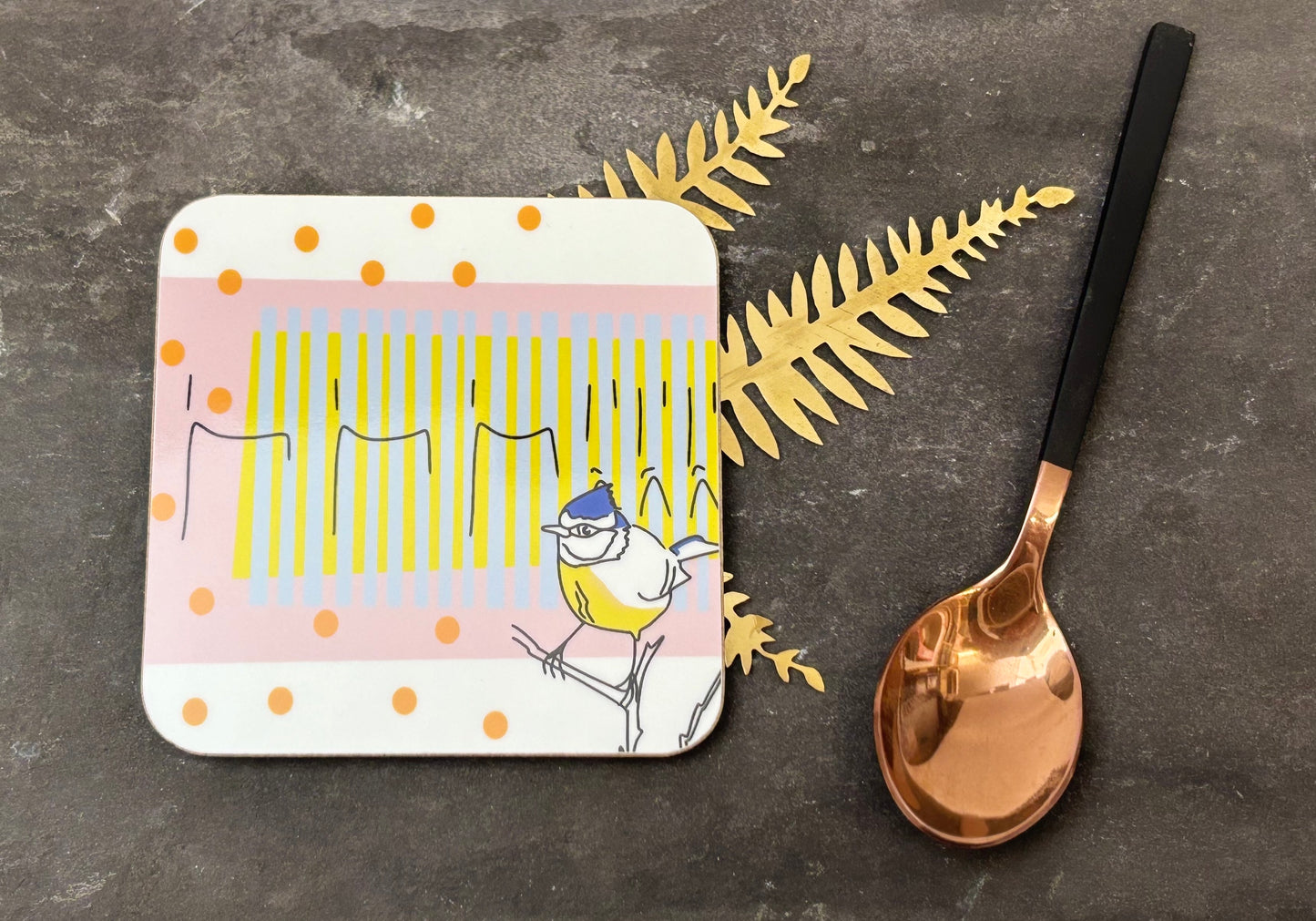 Blue Tit Bird Song Coaster