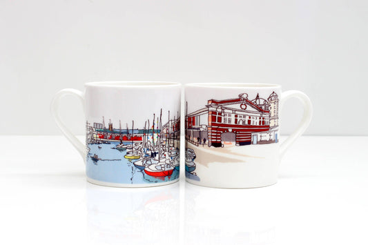 Bristol Harbourside Bone China Mug | Bristol Mug | Bone China Mug | Bristol Art | Bristol drawing | Bristol waterfront | Bristol Print