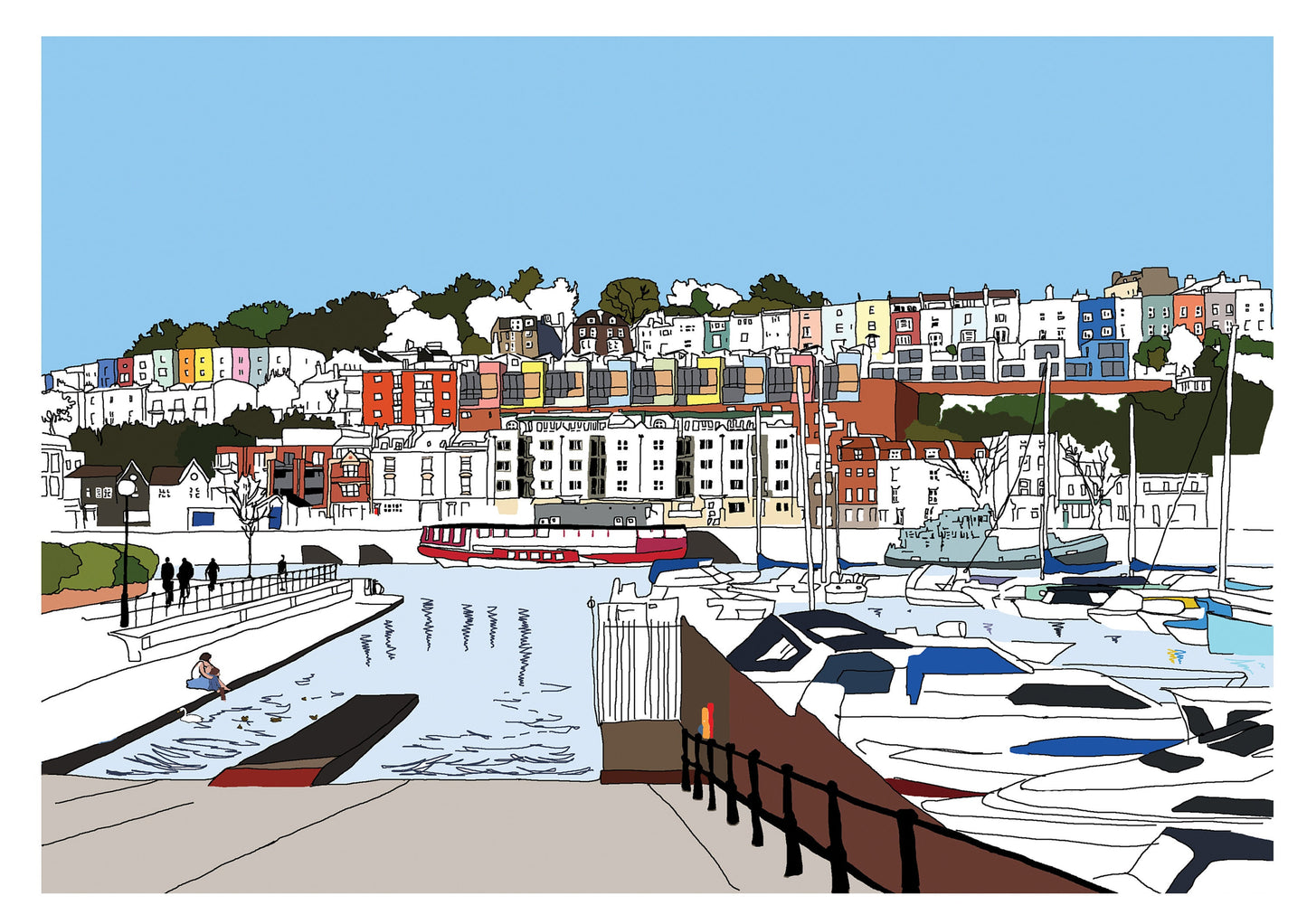 Bristol Marina digital Print wall art