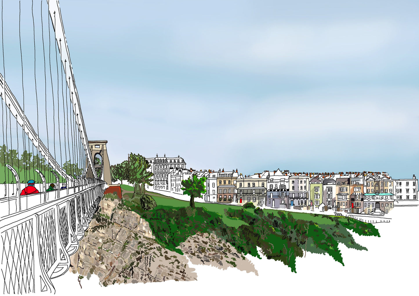 Bristol Sion Hill digital Print wall art