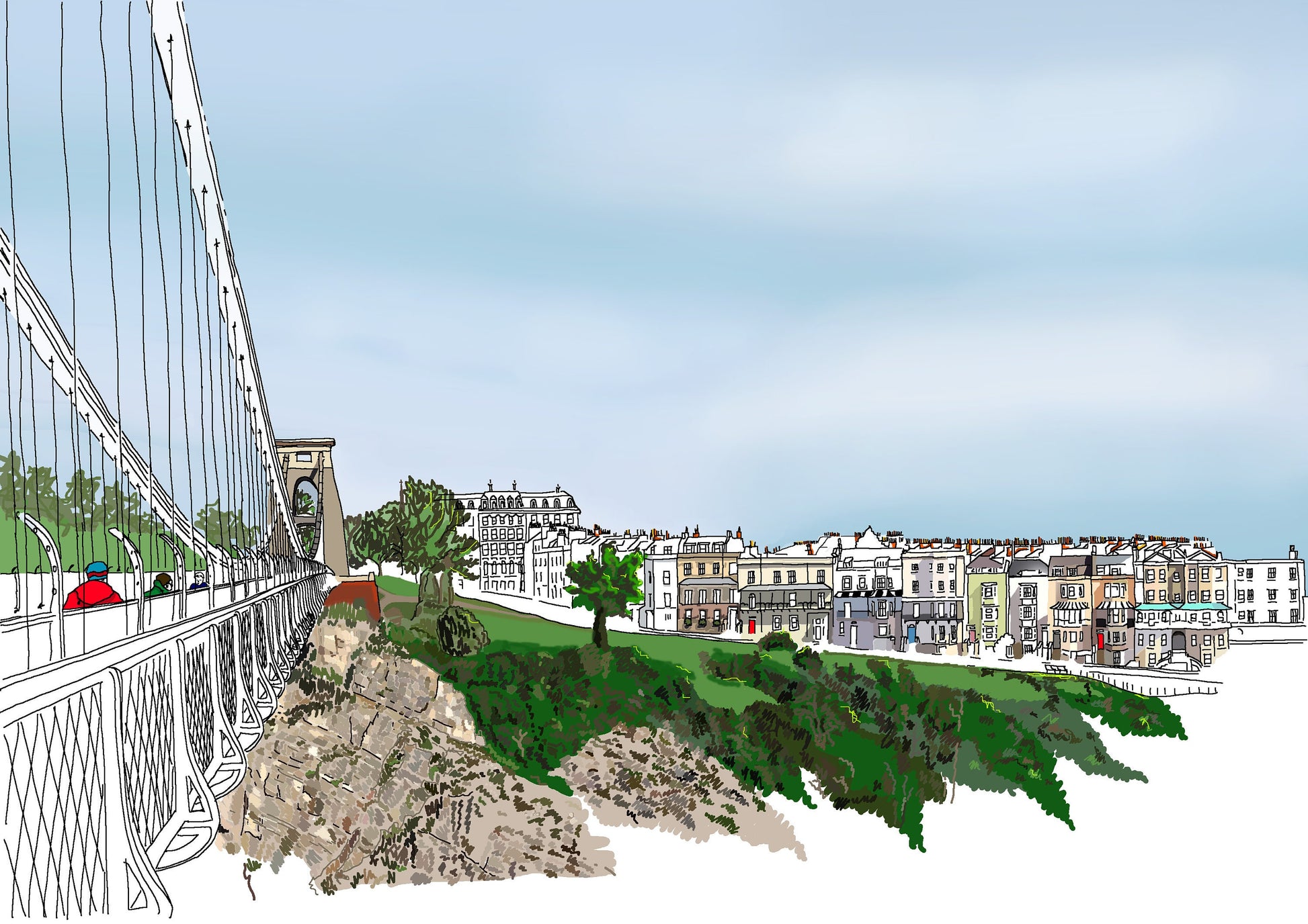 Bristol Sion Hill digital Print wall art