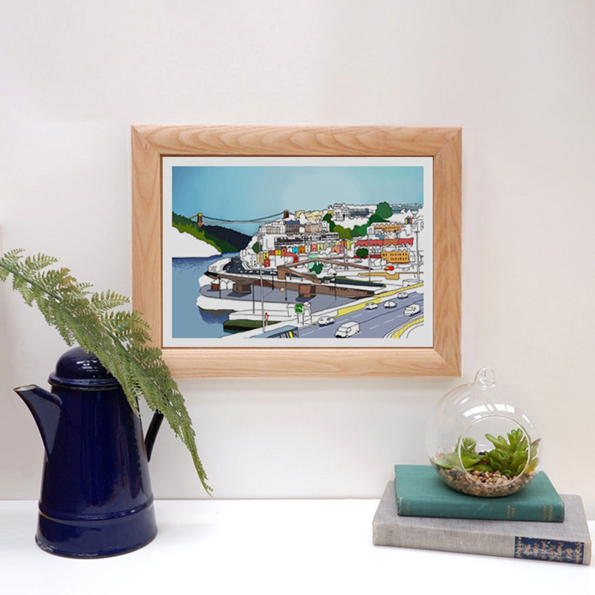 Bristol Views over Clifton portway and the Suspension Bridge Print