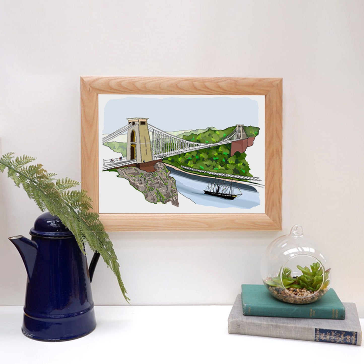 Bristol's Clifton Suspension Bridge and the ss Great Britain digital Print wall art