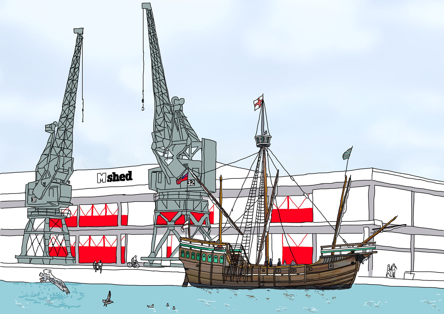 Bristol's The Matthew ship digital Print wall art