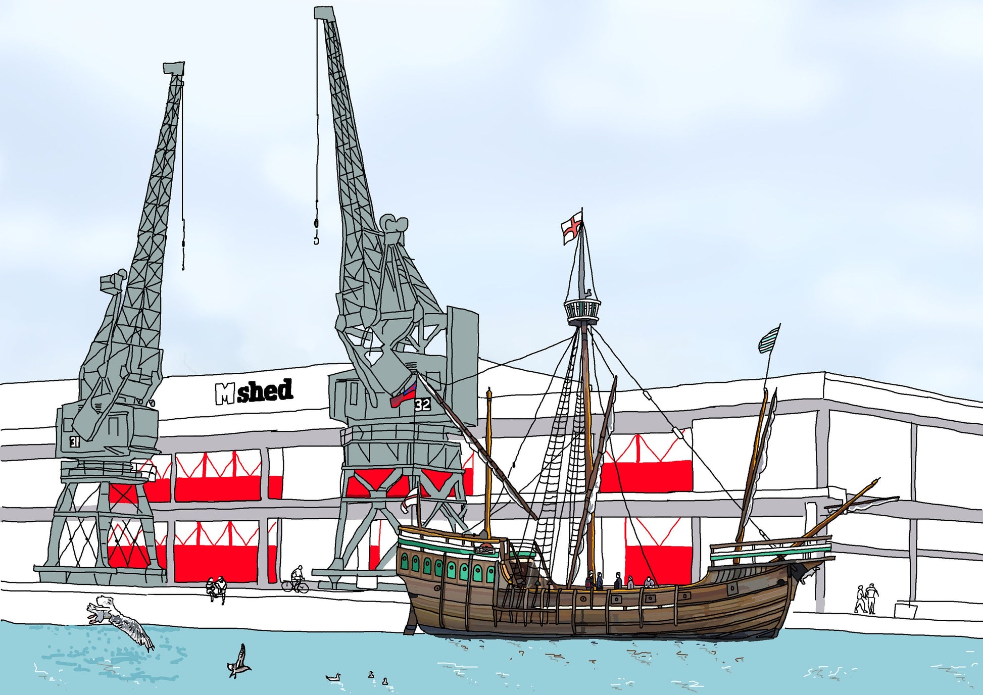 Bristol's The Matthew ship digital Print wall art