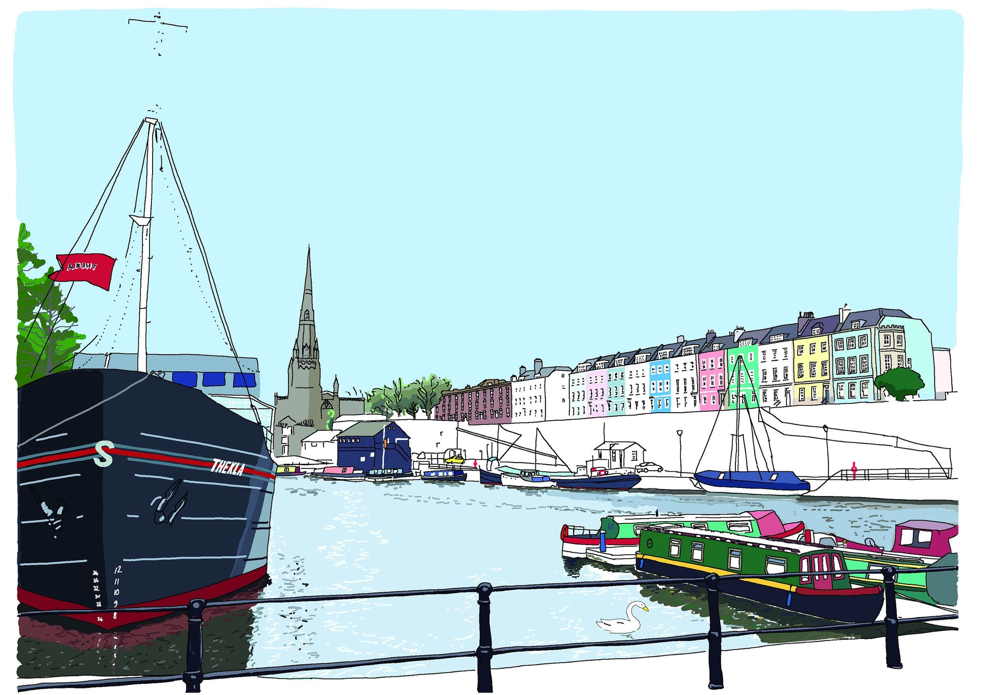Bristol's The Thekla ship digital Print wall art