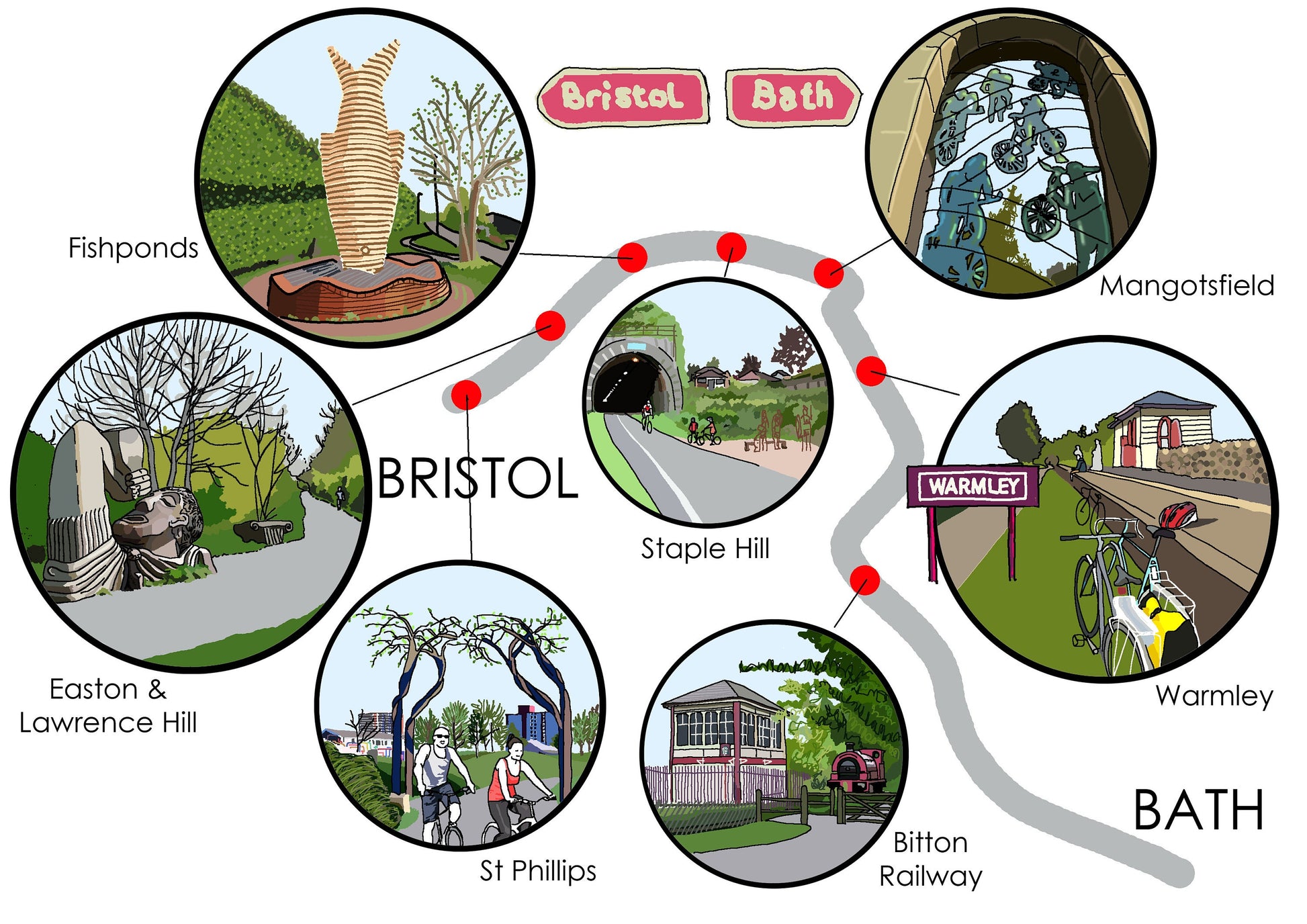 Bristol to Bath Cycle Path digital print wall art