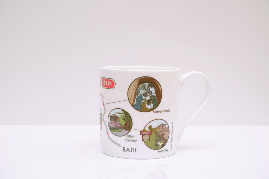 Bristol to Bath cycle path Bone China Mug | Bristol Mug | Bath mug | bone china mug | cycling mug |  bike mug